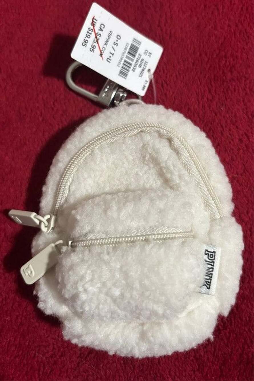 Nwt Pink Victoria’s Secret mini Sherpa keychain